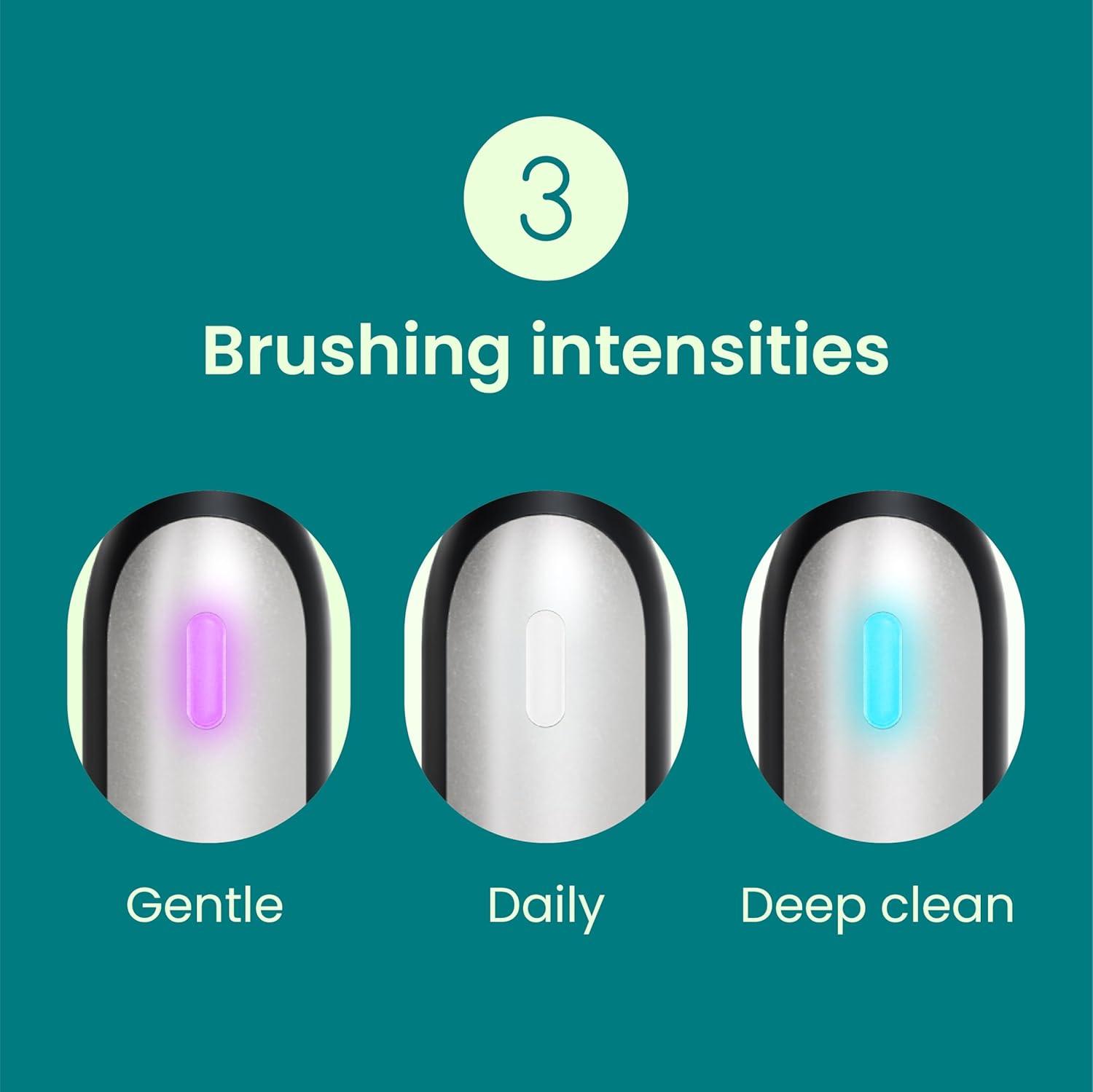 image:imageQuip Rev Oscillating Rechargeable Electric Toothbrush with Extra Brush Head Soft Bristles Pressure Sensor 3 Intensities 30Day Battery Life 2Min Timer Travel Case Mirror Mount Blue StoneSilver Cloud