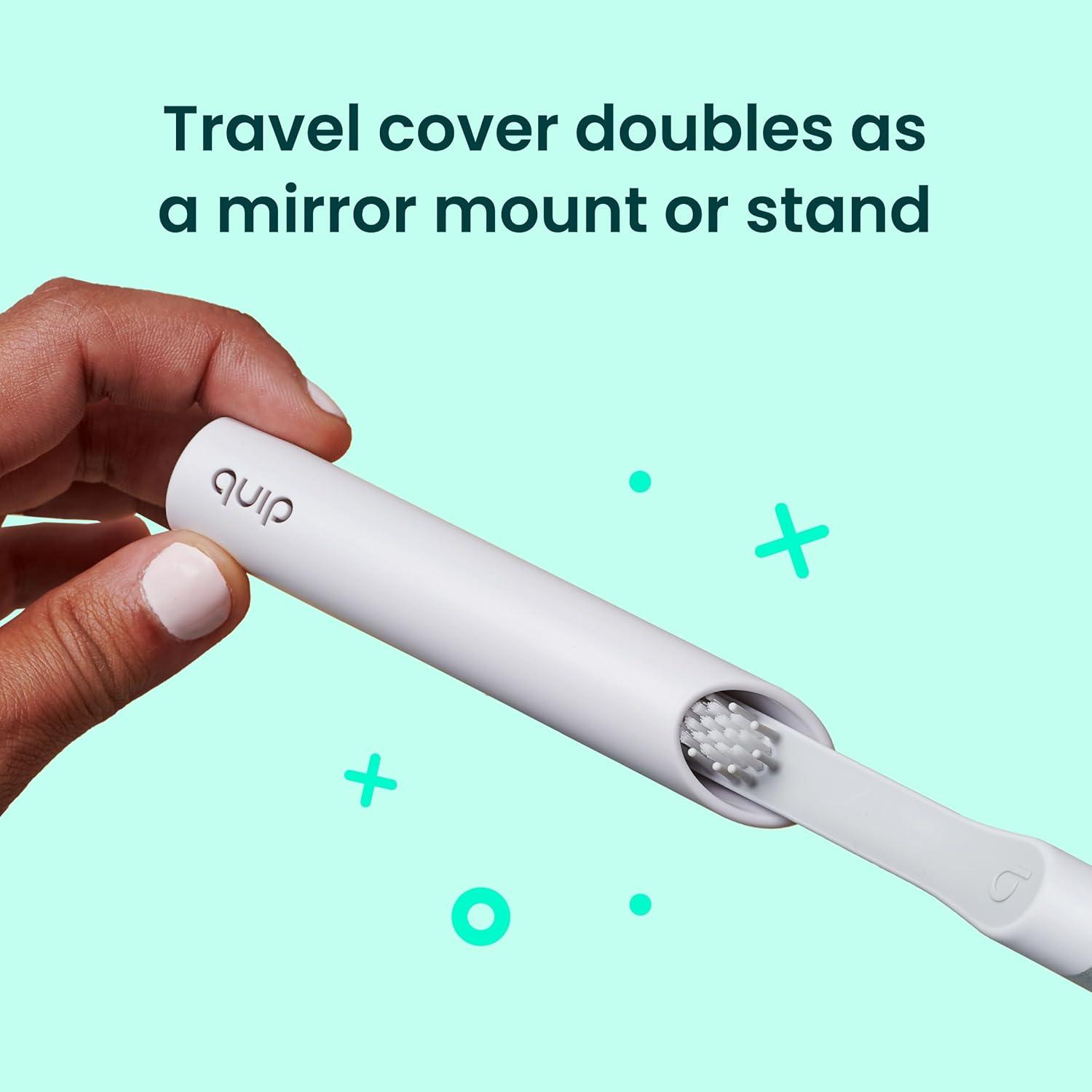 image:imageQuip Sonic Electric Toothbrush for Adults Time Travel amp Soft Bristles with Travel Case amp Replacement Brush Head 3 Month Battery Life Plastic Handle Sage