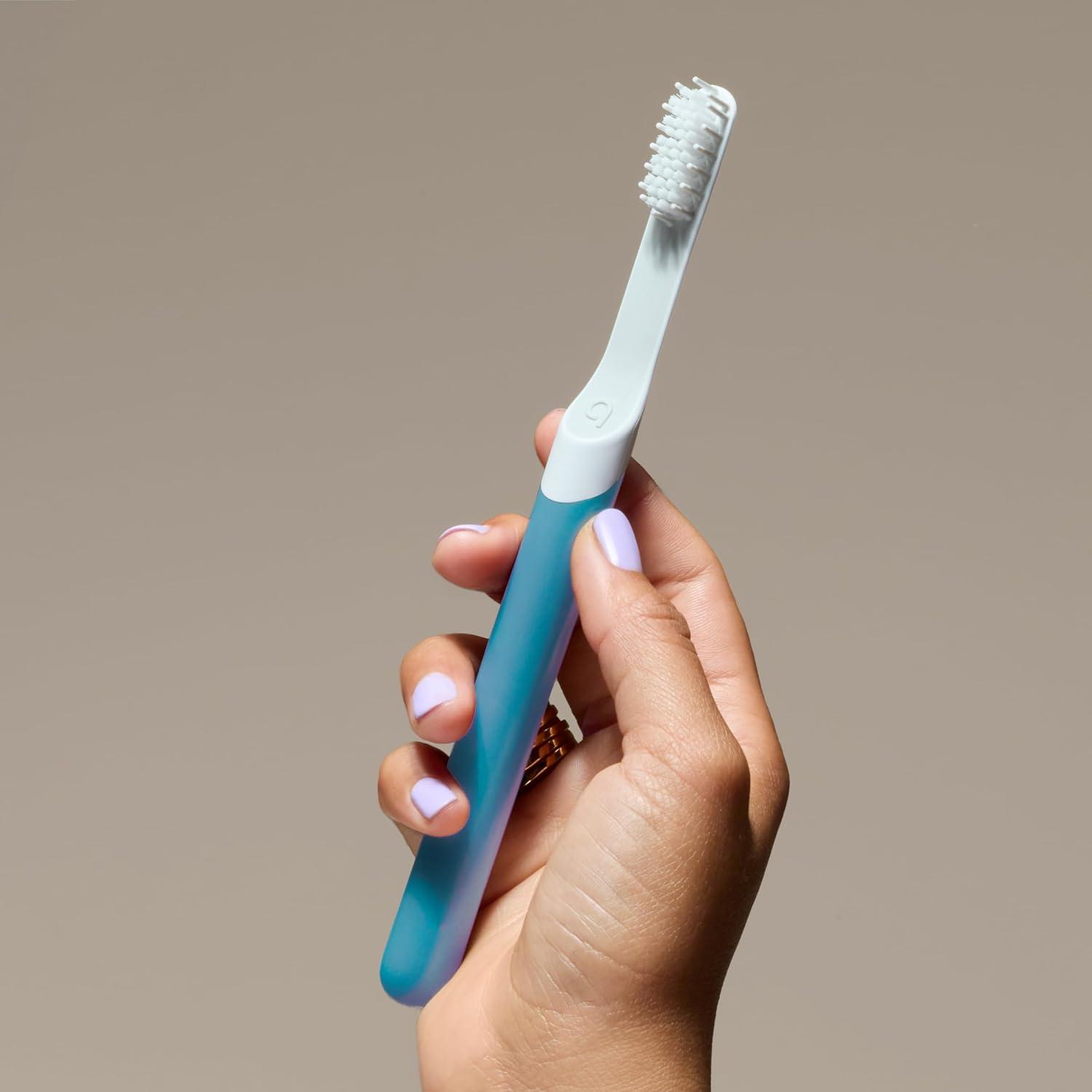image:imageQuip Sonic Electric Toothbrush for Adults Time Travel amp Soft Bristles with Travel Case amp Replacement Brush Head 3 Month Battery Life Plastic Handle Marine Blue