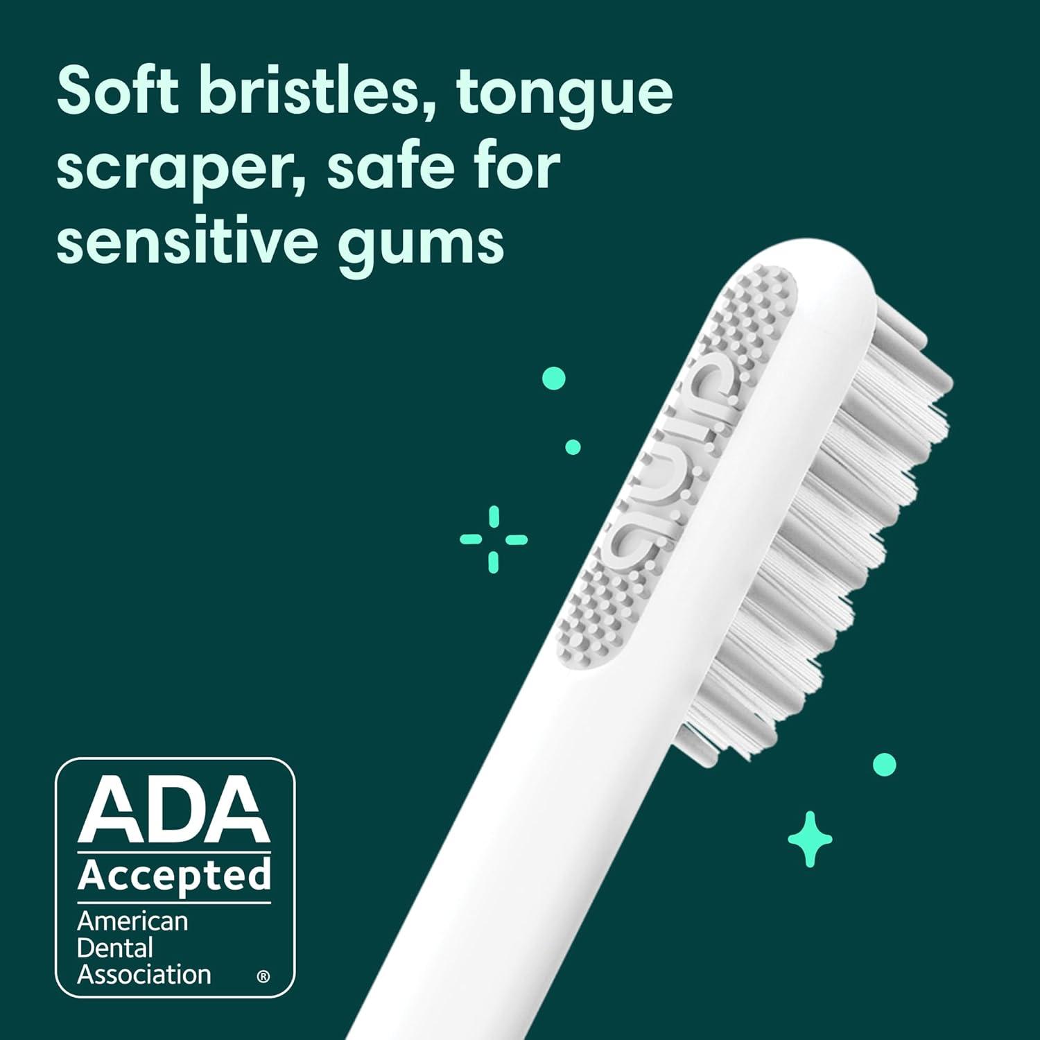 image:imageQuip Sonic Electric Toothbrush for Adults Time Travel amp Soft Bristles with Travel Case amp Replacement Brush Head 3 Month Battery Life Plastic Handle GreenGreen