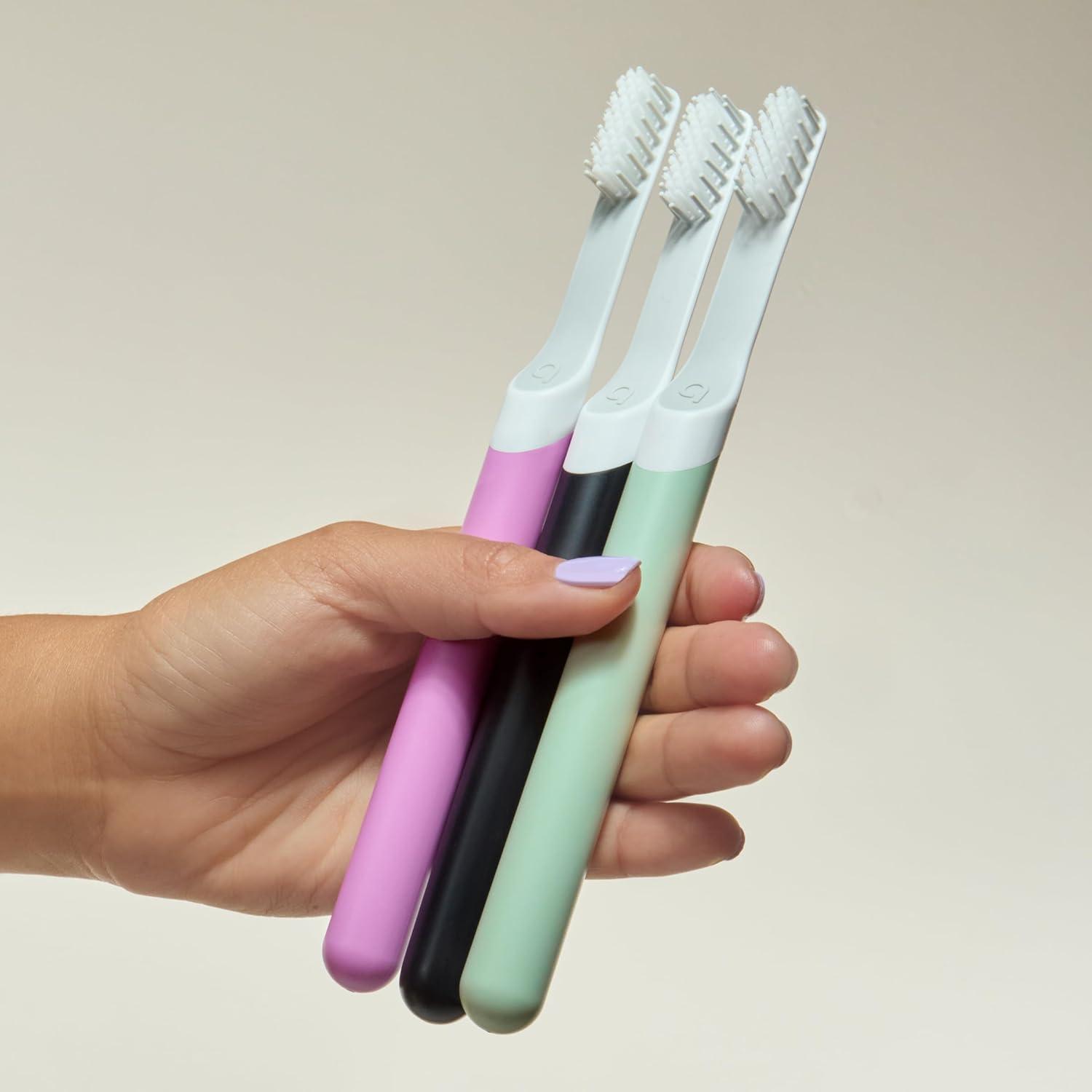 image:imageQuip Sonic Electric Toothbrush for Adults Time Travel amp Soft Bristles with Travel Case amp Replacement Brush Head 3 Month Battery Life Plastic Handle Sage