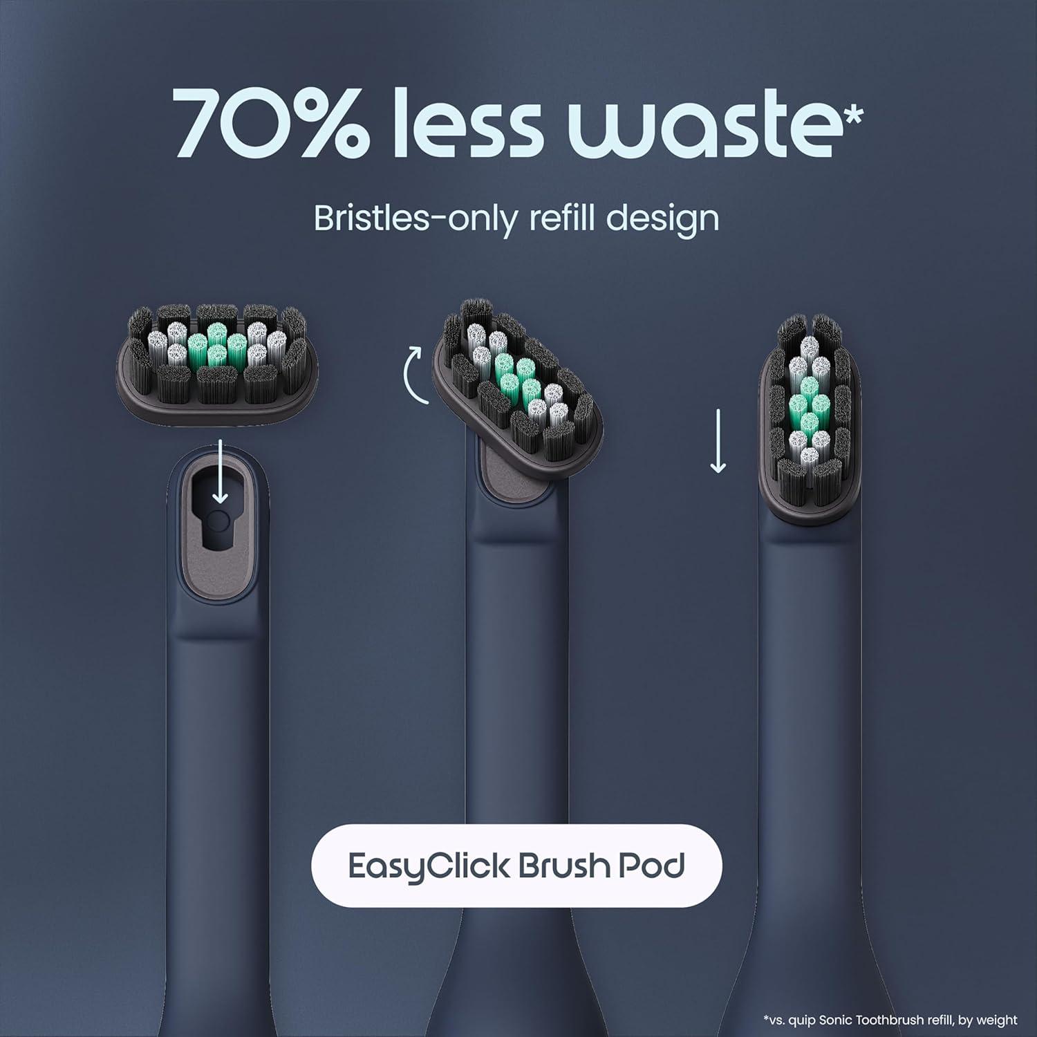 image:imageQuip Ultra Lite Sonic Electric Toothbrush Slim Lightweight Design 3 Brushing Modes 15X More Plaque Removal Pressure Sensor amp 30Day Battery Ash