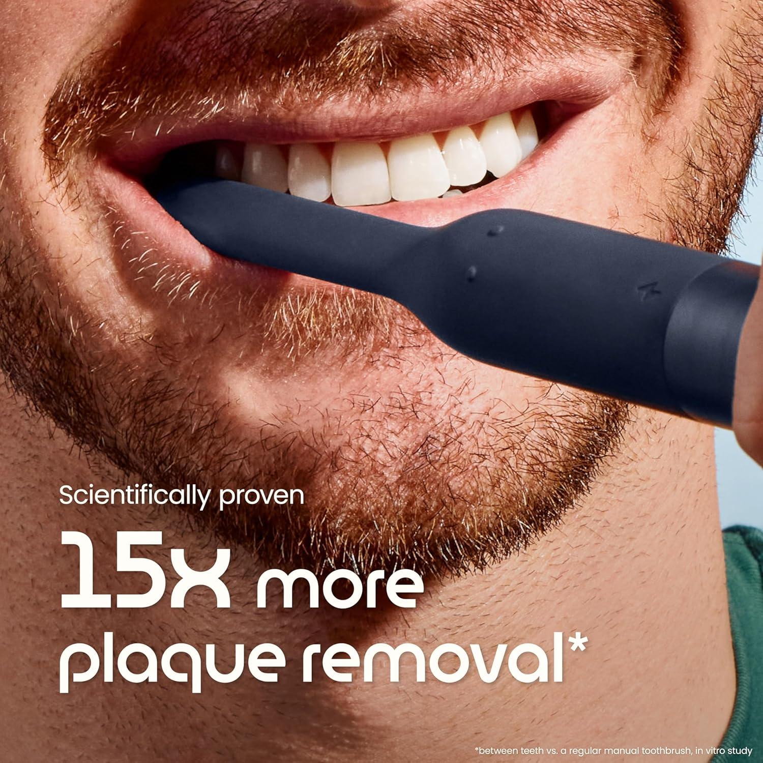 image:imageQuip Ultra Lite Sonic Electric Toothbrush Slim Lightweight Design 3 Brushing Modes 15X More Plaque Removal Pressure Sensor amp 30Day Battery Ash