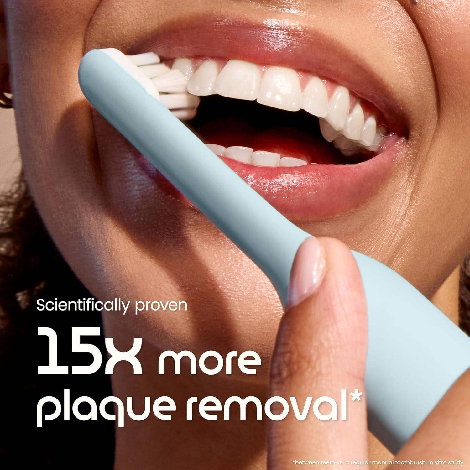 image:imageQuip Ultra Lite Sonic Electric Toothbrush Slim Lightweight Design 3 Brushing Modes 15X More Plaque Removal Pressure Sensor amp 30Day Battery Meadow