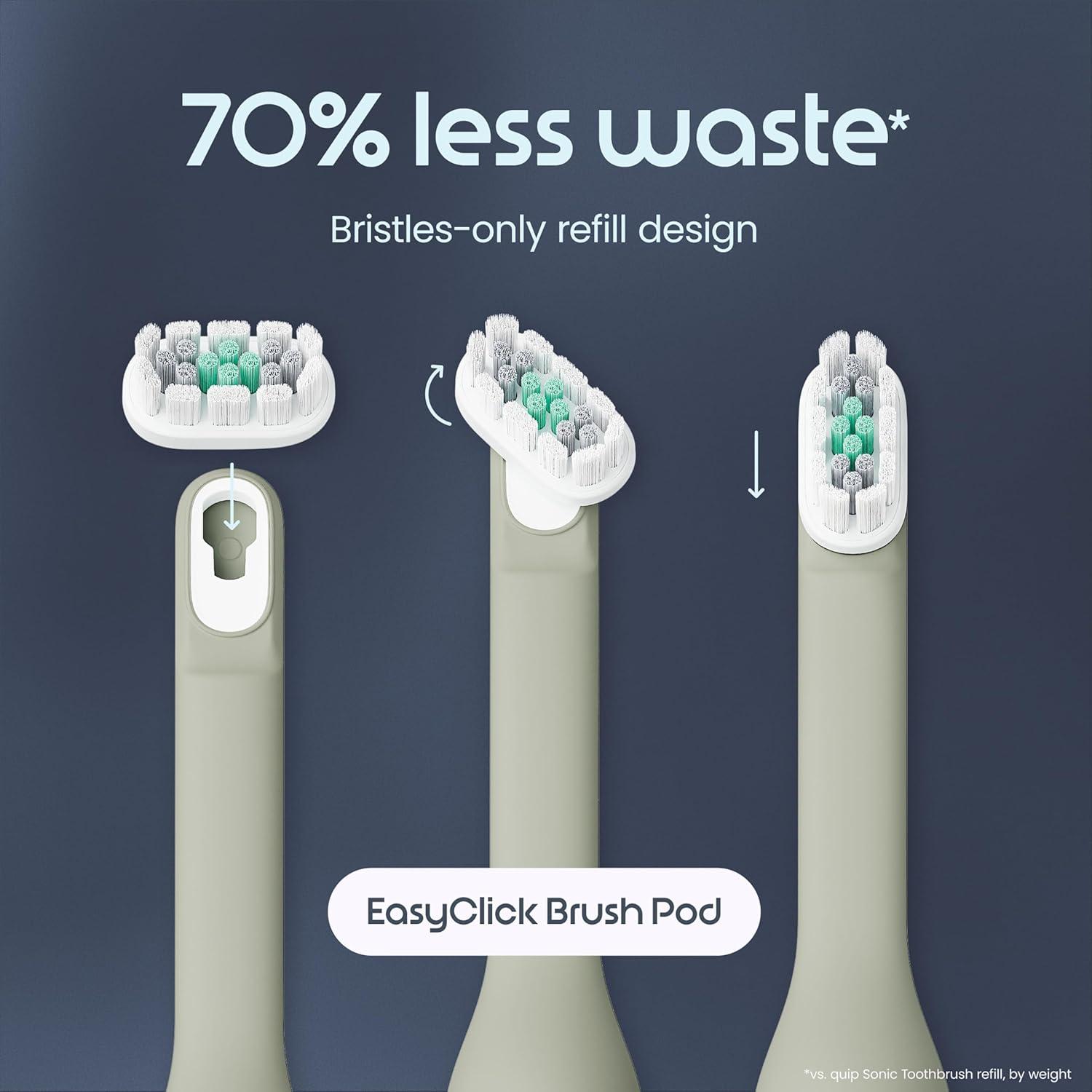 image:imageQuip Ultra Lite Sonic Electric Toothbrush Slim Lightweight Design 3 Brushing Modes 15X More Plaque Removal Pressure Sensor amp 30Day Battery Meadow