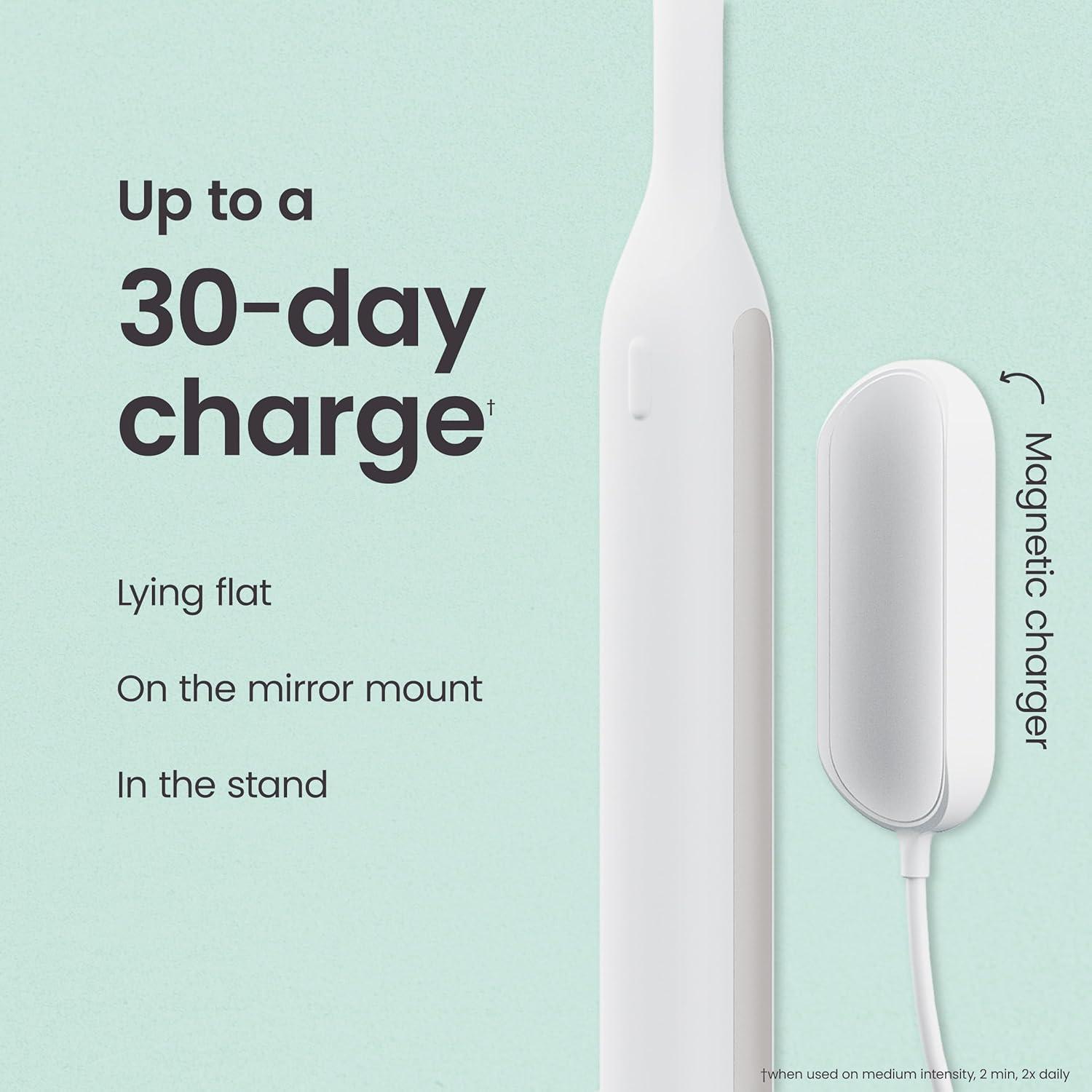 image:imageQuip Ultra Next Generation Smart Toothbrush Timed Electric Toothbrush with Case Replaceable Brush Head Soft Bristles Silicone Handle 30Day Battery Life Travel Toothbrush EclipseStone White