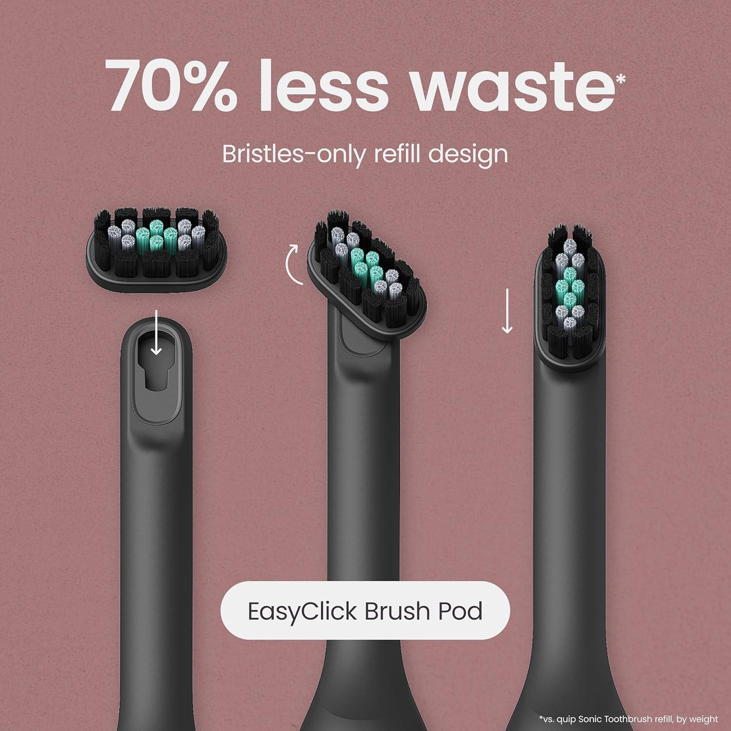 image:imageQuip Ultra Next Generation Smart Toothbrush Timed Electric Toothbrush with Case Replaceable Brush Head Soft Bristles Silicone Handle 30Day Battery Life Travel Toothbrush EclipseEclipse