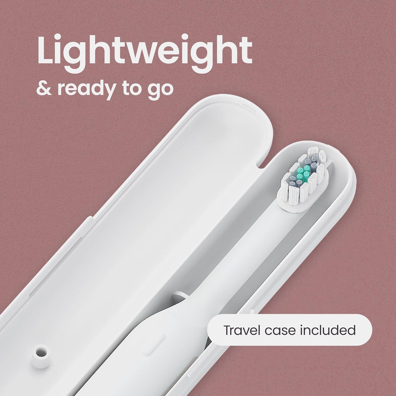 image:imageQuip Ultra Next Generation Smart Toothbrush Timed Electric Toothbrush with Case Replaceable Brush Head Soft Bristles Silicone Handle 30Day Battery Life Travel Toothbrush EclipseStone White
