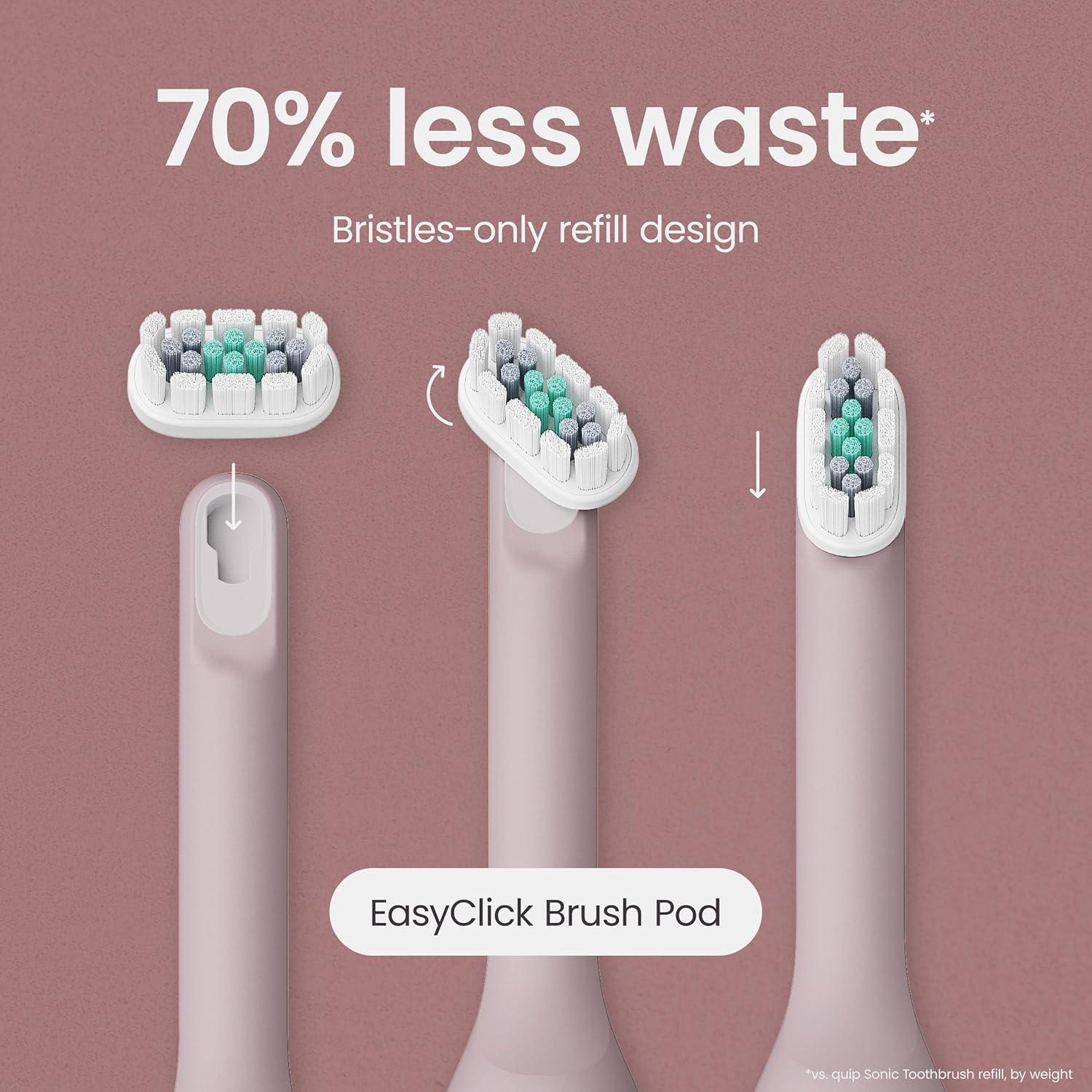 image:imageQuip Ultra Next Generation Smart Toothbrush Timed Electric Toothbrush with Case Replaceable Brush Head Soft Bristles Silicone Handle 30Day Battery Life Travel Toothbrush EclipseDusk Plum