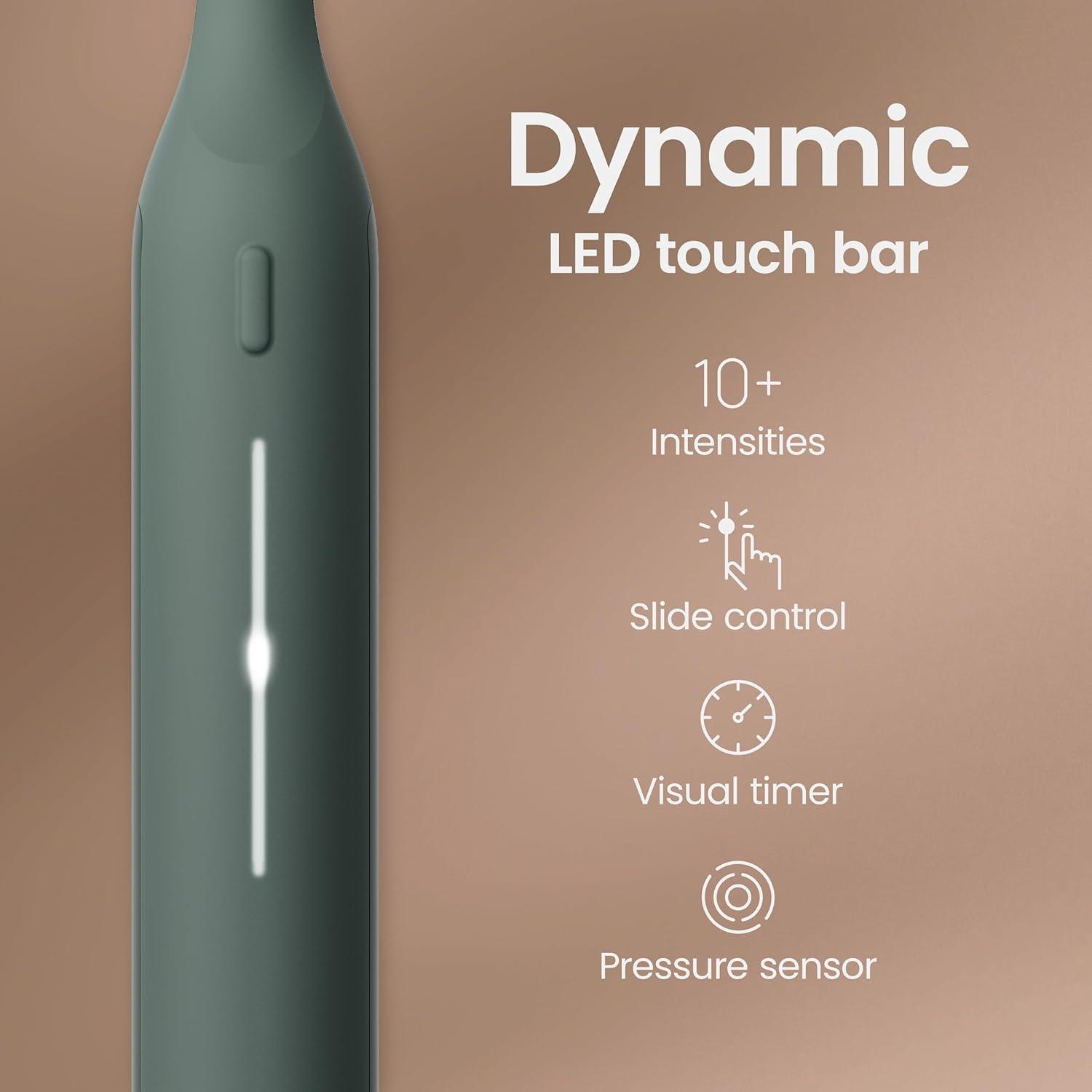 image:imageQuip Ultra Next Generation Smart Toothbrush Timed Electric Toothbrush with Case Replaceable Brush Head Soft Bristles Silicone Handle 30Day Battery Life Travel Toothbrush EclipseGreen