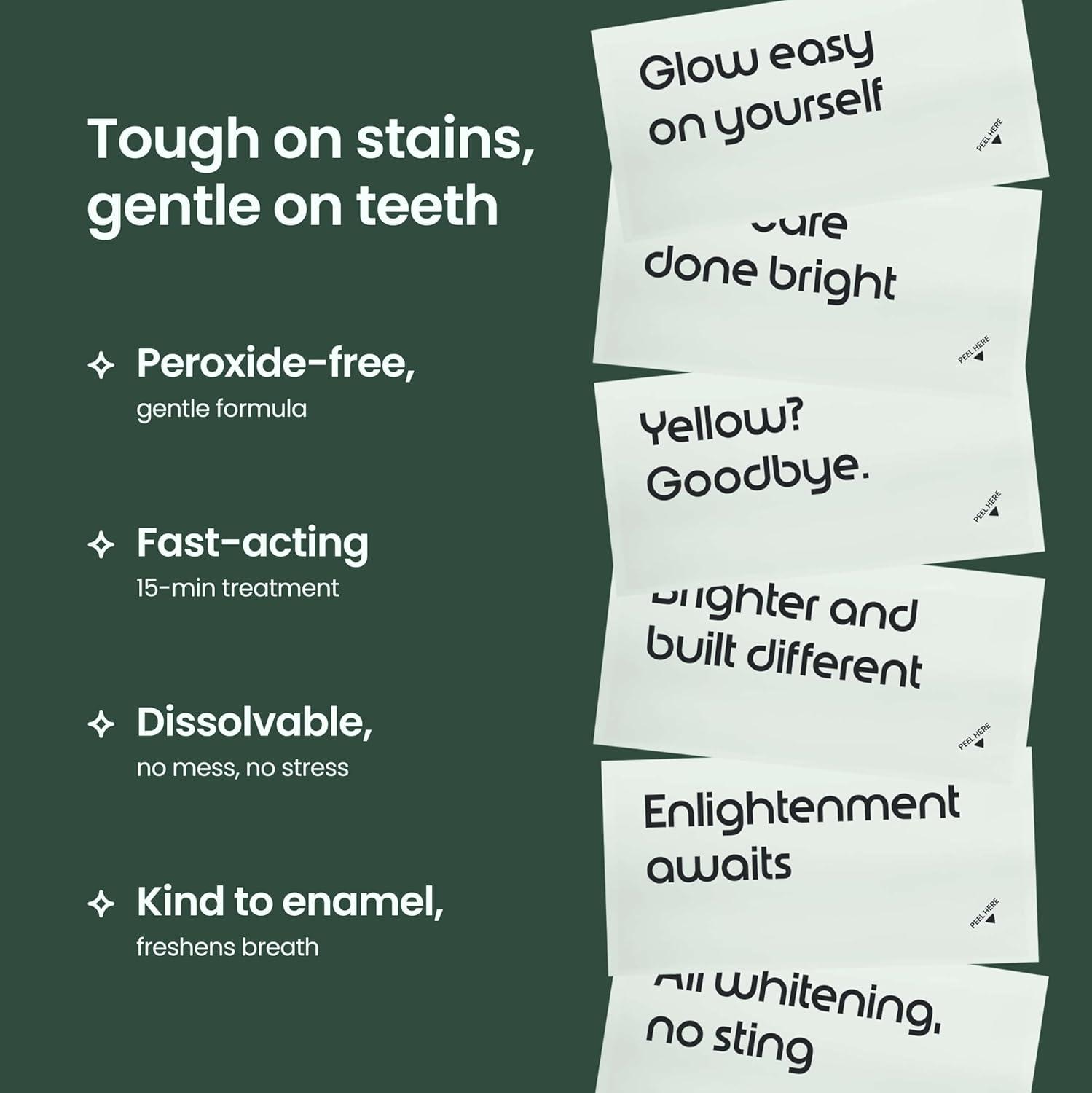image:imagequip Ritual Dissolvable Teeth Whitening Strips PeroxideFree for Sensitive Teeth FastActing 15Minute Whitening Mint Flavor with Coconut Oil 40 Strips 20 Treatments