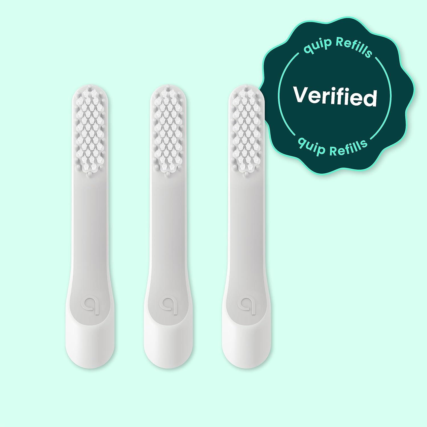 image:imagequip Sonic Toothbrush Replacement Heads for Adults 3 Pack Verified quip Standard Brush Head Refills for Electric Toothbrushes Soft Bristles Compact amp Flexible Last 3 Months Each1 Count Pack of 3