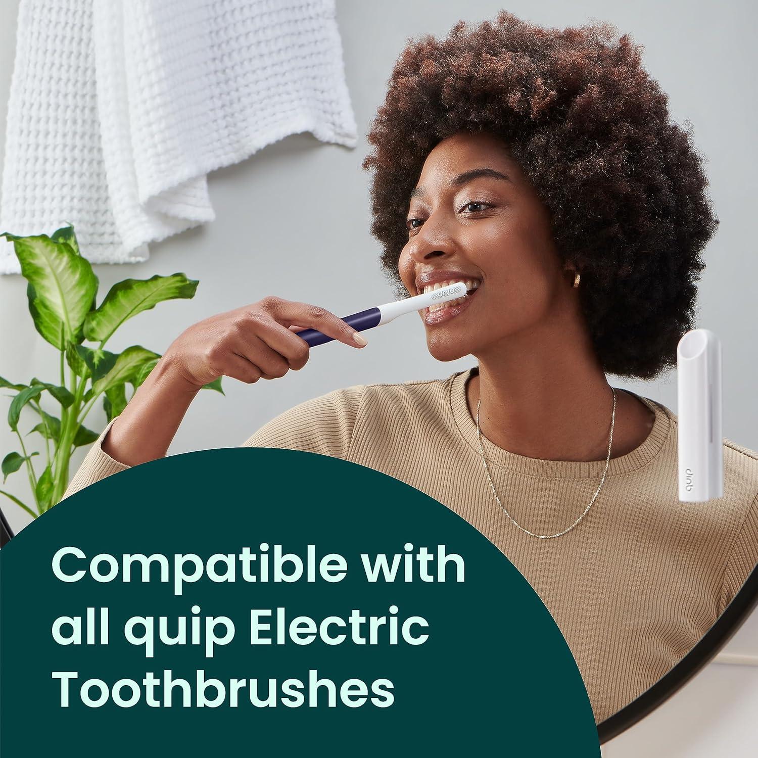 image:imagequip Sonic Toothbrush Replacement Heads for Adults 3 Pack Verified quip Standard Brush Head Refills for Electric Toothbrushes Soft Bristles Compact amp Flexible Last 3 Months Each1 Count Pack of 3