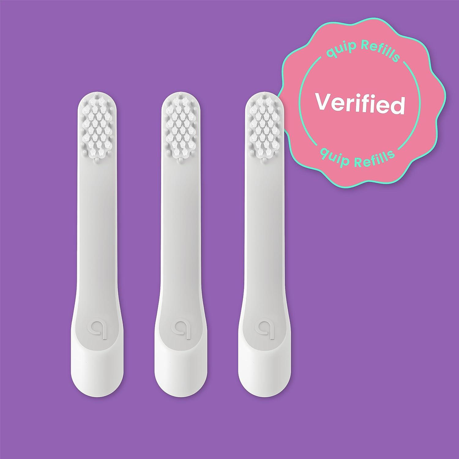 image:imagequip Sonic Toothbrush Replacement Heads for Kids 3 Pack Verified quip Small Brush Head Refills for Electric Toothbrushes Soft Bristles Compact amp Flexible Last 3 Months EachKids Pack of 3