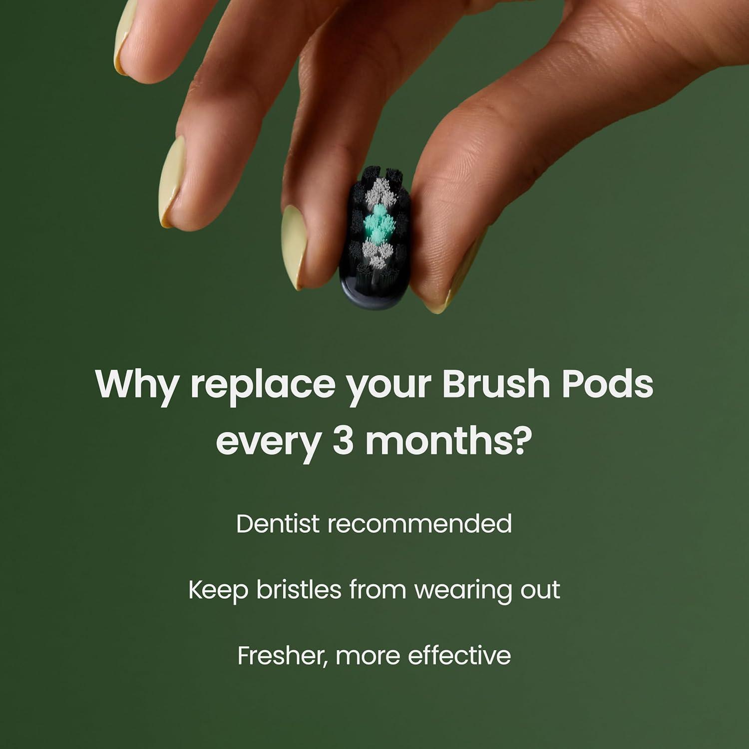 image:imagequip Ultra Brush Pod Refill Heads 4 Pack Verified quip Brush Head Refills for Sonic Electric Toothbrushes Soft Bristles Compact Last 3 Months Each BlackBlack