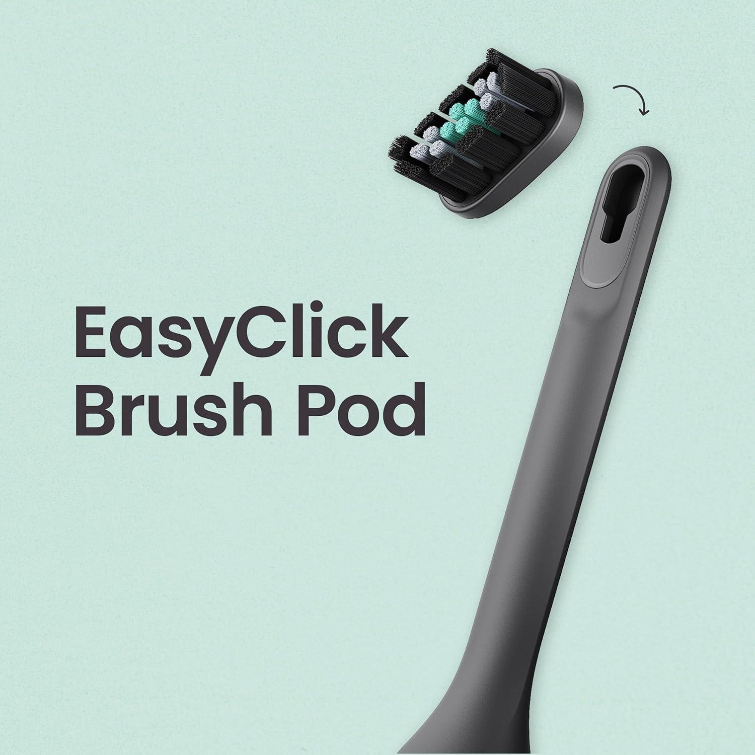 image:imagequip Ultra Brush Pod Refill Heads 4 Pack Verified quip Brush Head Refills for Sonic Electric Toothbrushes Soft Bristles Compact Last 3 Months Each BlackBlack