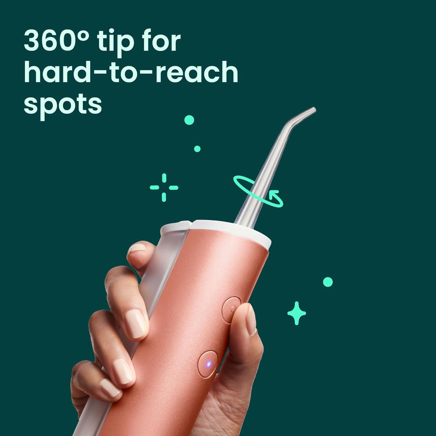 image:imagequip Water Flosser with Replacement Tip Cordless Water Flosser with Adjustable Pressure Teeth Cleaner Pick with 360 Degree Rotating Replaceable Tip Rechargeable Water Dental Pick AllBlackCopper