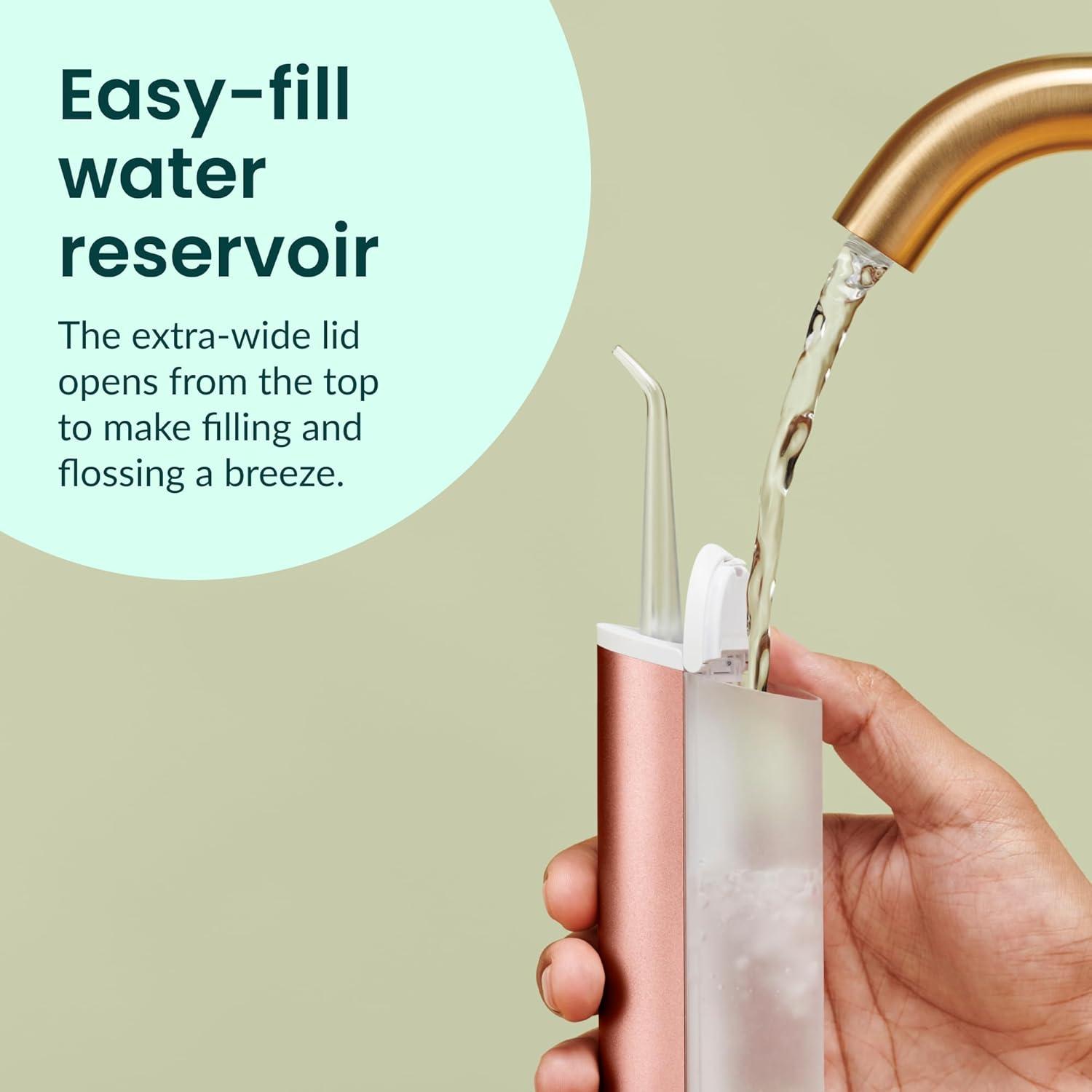 image:imagequip Water Flosser with Replacement Tip Cordless Water Flosser with Adjustable Pressure Teeth Cleaner Pick with 360 Degree Rotating Replaceable Tip Rechargeable Water Dental Pick AllBlackCopper