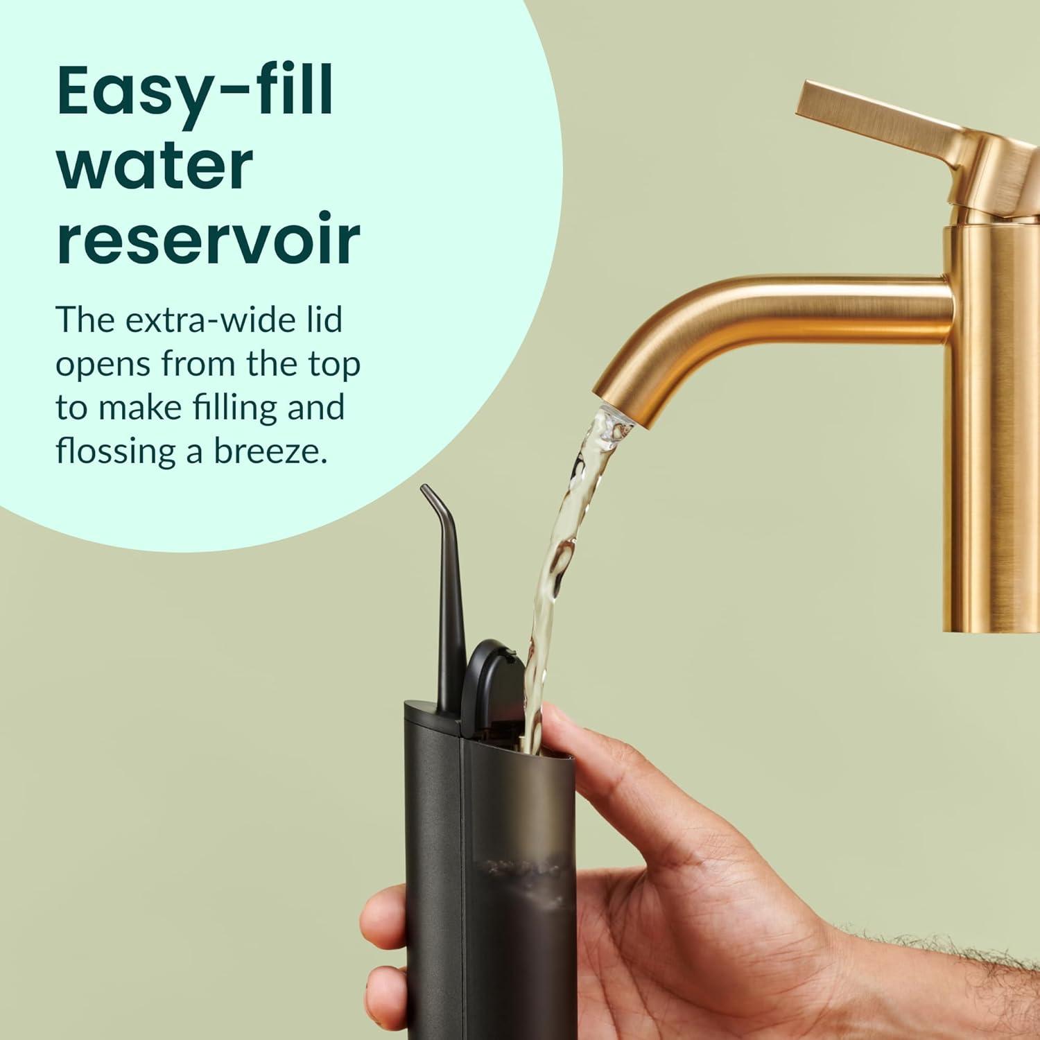 image:imagequip Water Flosser with Replacement Tip Cordless Water Flosser with Adjustable Pressure Teeth Cleaner Pick with 360 Degree Rotating Replaceable Tip Rechargeable Water Dental Pick AllBlackAll Black