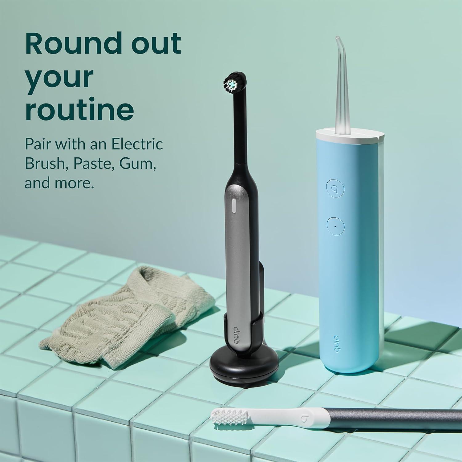 image:imagequip Water Flosser with Replacement Tip Cordless Water Flosser with Adjustable Pressure Teeth Cleaner Pick with 360 Degree Rotating Replaceable Tip Rechargeable Water Dental Pick AllBlackSky Blue