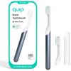 image:imageQuip Metal Sonic Electric Toothbrush for Adults  Time Travel amp Soft Bristles with Travel Case amp Replacement Brush Head  3 Month Battery Life Faded BlueFaded Blue