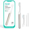 image:imageQuip Metal Sonic Electric Toothbrush for Adults  Time Travel amp Soft Bristles with Travel Case amp Replacement Brush Head  3 Month Battery Life Faded BlueChampagne