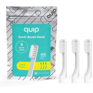 quip Sonic Toothbrush Replacement Heads for Adults – 3 Pack – Verified quip Standard Brush Head Refills for Electric Toothbrushes – Soft Bristles, Compact & Flexible – Last 3 Months Each(1 Count (Pack of 3))