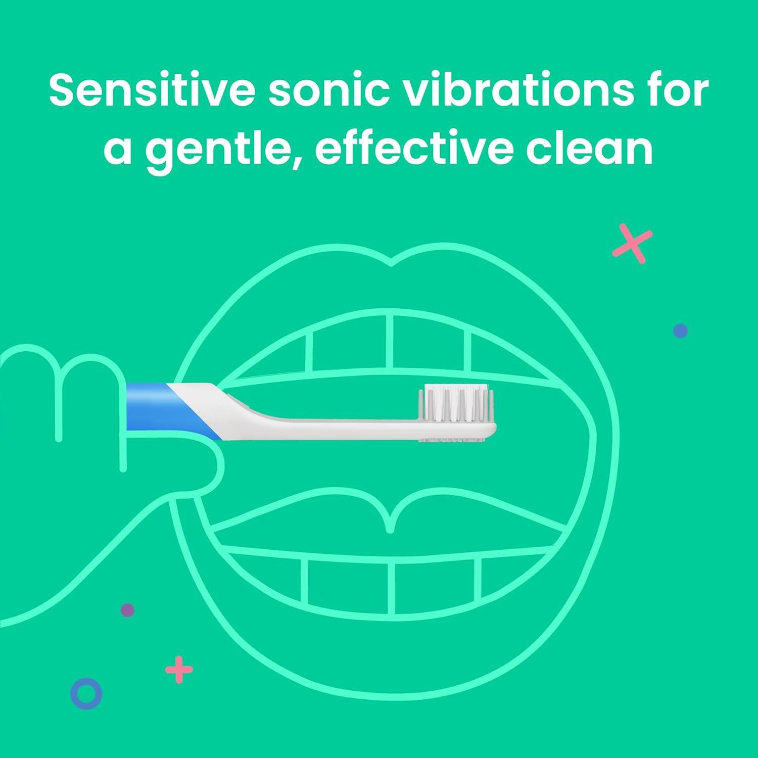 image:imageQuip Sonic Toothbrush for Kids Timed Electric Toothbrush with Small Replaceable Brush Head Soft Bristles Rubber Handle 3 Month Battery Life Travel Toothbrush BlueBlue